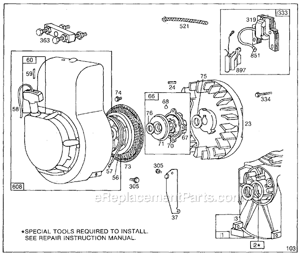 Page C Diagram and Parts List for 81200SERIES  Briggs and Stratton Engine